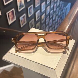 Brown Geometric Sunglasses